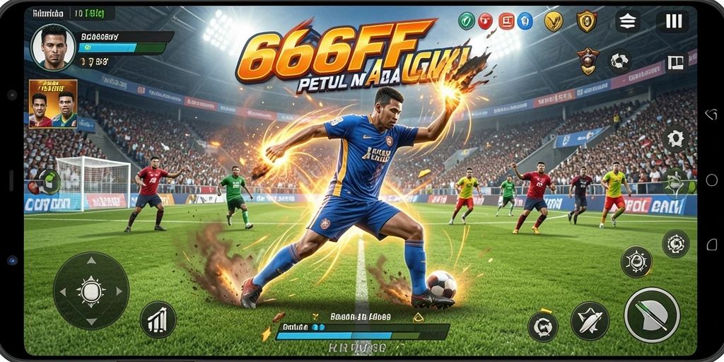 Tampilan gameplay 666FF yang penuh aksi dan strategi olahraga.