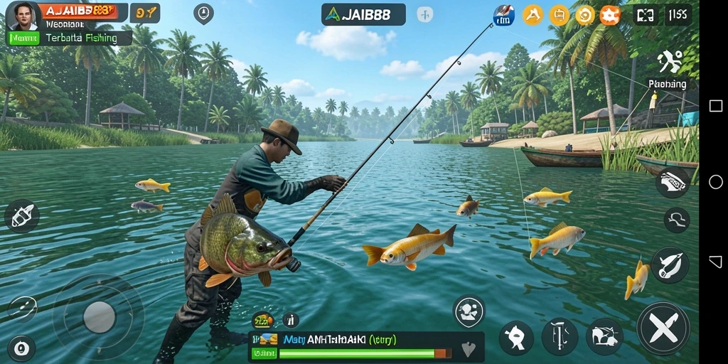 Tampilan gameplay memancing yang seru dan menantang di AJAIB88.
