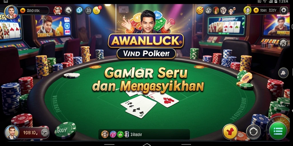 Tampilan gameplay poker yang menegangkan dan seru di AWANLUCK.