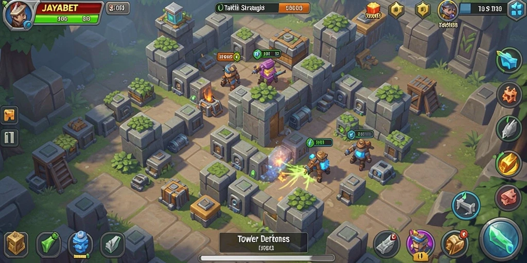 Tangkapan layar menarik dari permainan Tower Defense di JAYABET.