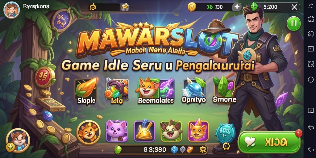 Screenshot gameplay MAWARSLOT menampilkan aksi karakter dalam permainan Idle.
