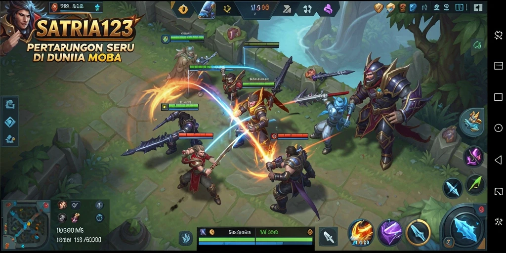 Screenshot SATRIA123 menunjukkan aksi seru dalam gameplay MOBA.